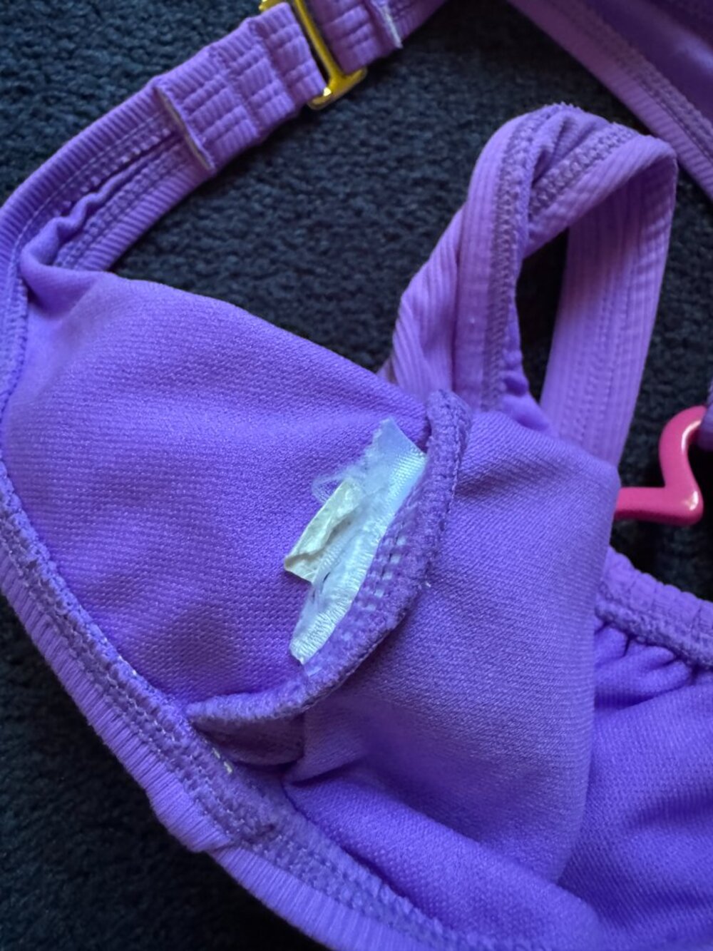 Like New Lavender Ribbed Heart Ring Halter Bikini Top Sz S - Picture 5 of 5